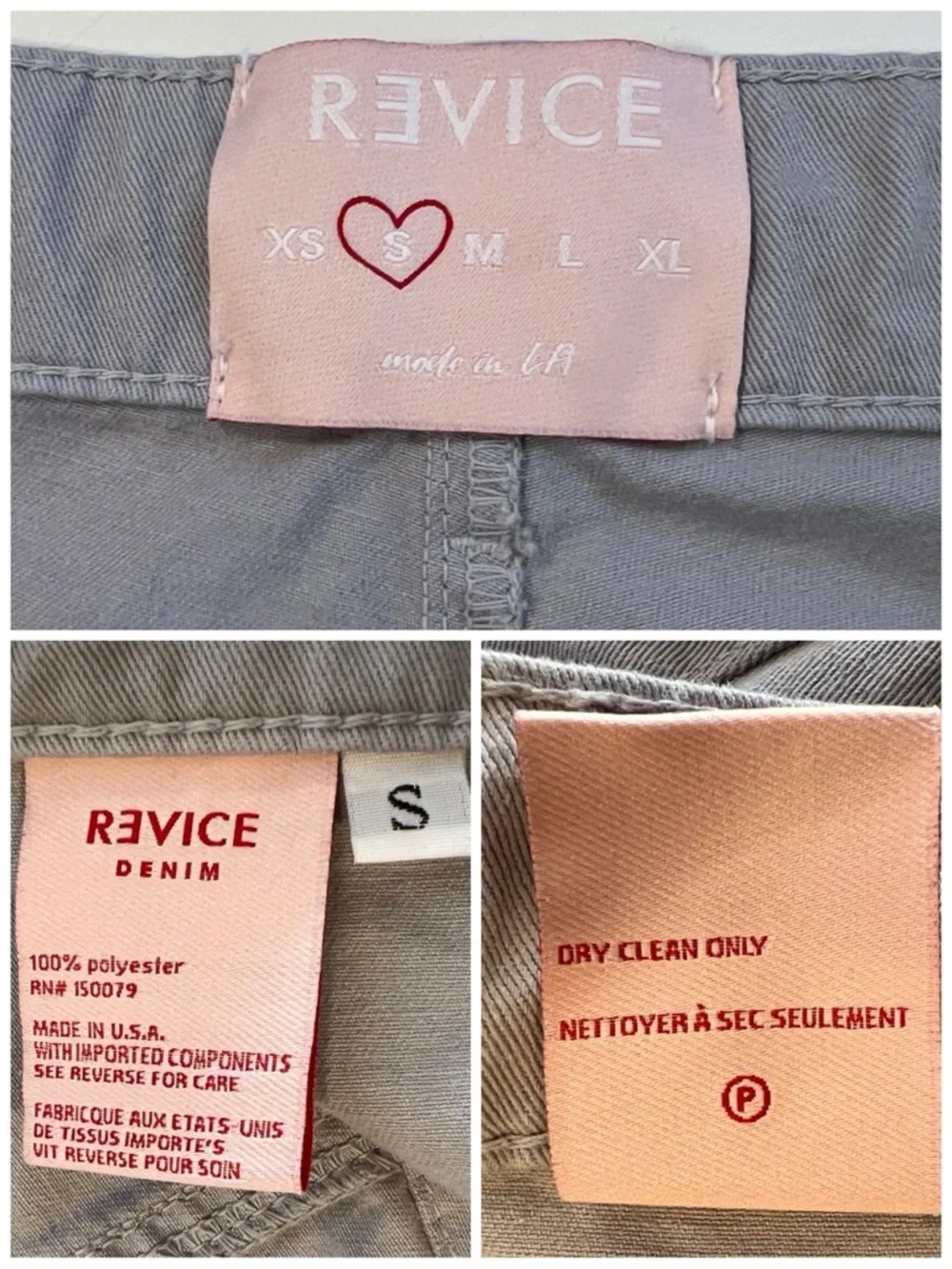 REVICE Women’s Size S Light Gray Maverick Wide-Leg‎ Cargo Pant